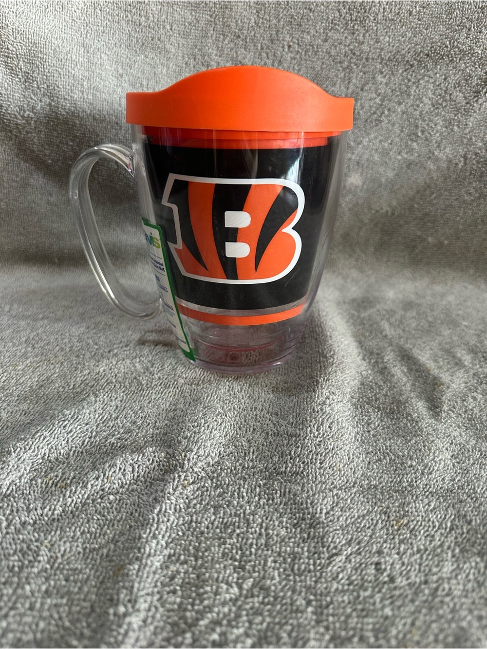 Cincinnati Bengals Travel Mug with Orange Lid